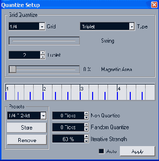  Quantize Setup