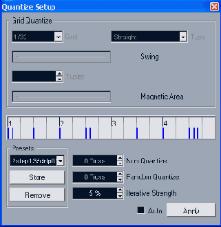   Groove Quantize   Quantize Setup